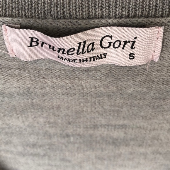 Brunella Gori Gray Wool V Neck Long Sleeves  Pullover Sweater  Size S - Picture 3 of 4